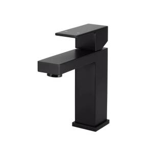 Meir Square Matte Black Basin Mixer