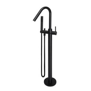 Meir Freestanding Round Bath Mixer with Hand Spray Black