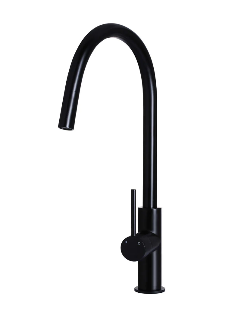 Meir Round Piccola Pull Out Kitchen Mixer Tap Matte Black