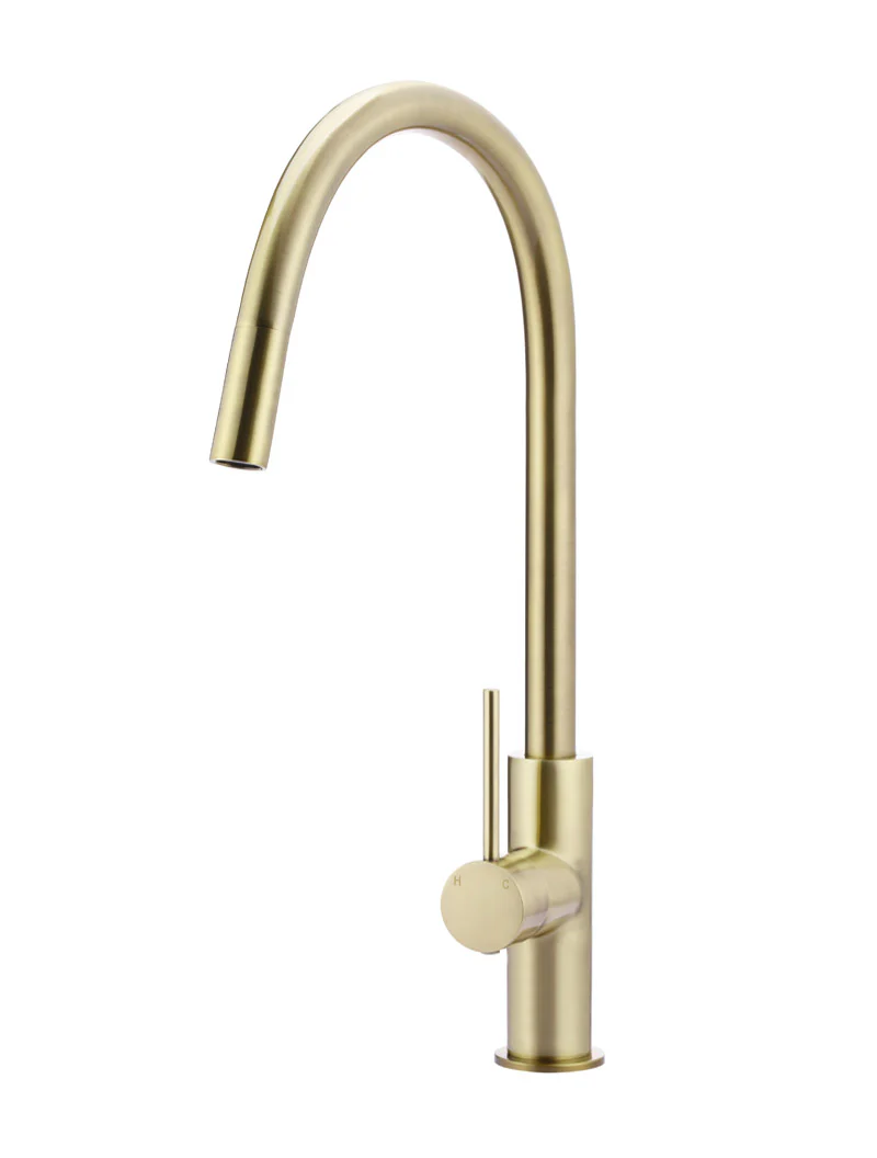 Meir Round Piccola Pull Out Kitchen Mixer Tap Tiger Bronze Gold