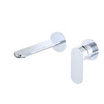Fienza Empire Slim Basin/Bath Wall Mixer Set, Round Plates, 160mm Outlet Chrome