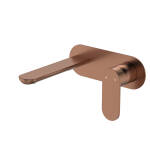 Fienza Empire Slim Basin/Bath Wall Mixer Set, Oval Plate, 160mm Outlet Brushed Copper