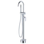 Fienza Empire Slim Floor Mounted Bath Mixer with Hand Shower Chrome