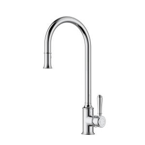 Ikon Clasico Pull-out Sink Mixer with Brass Handle Chrome - Clearance