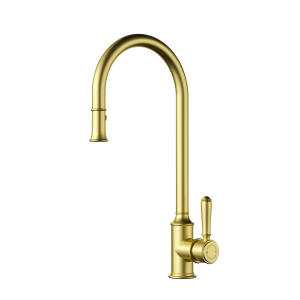 Ikon Clasico Pull-out Sink Mixer with Brass Handle Brushed Gold - Clearance
