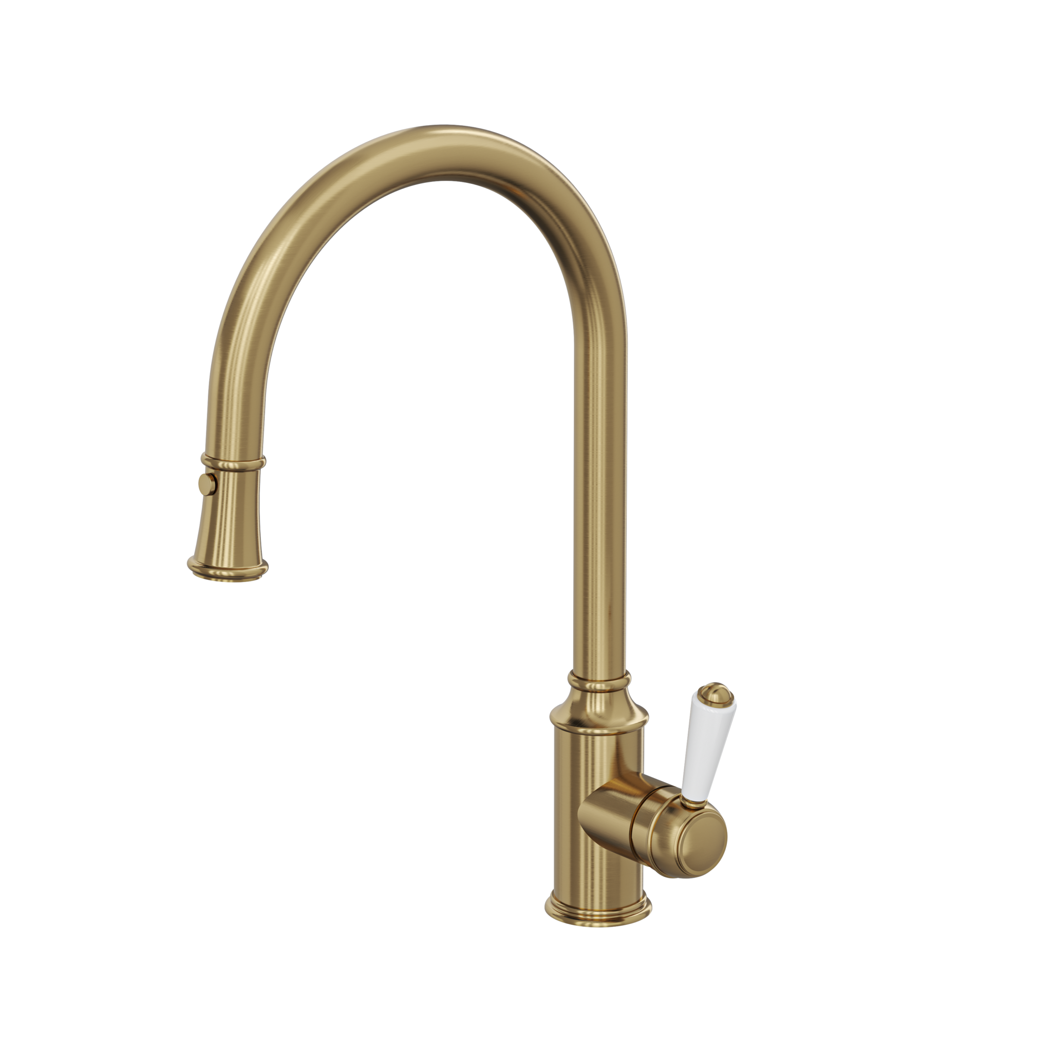 Linsol Brushed Brass Gold Tommy Pull Out Down Provincial Federation Kitchen Mixer