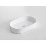 Ovia Fluted Pill Oval Rounded Gloss White Ceramic Basin