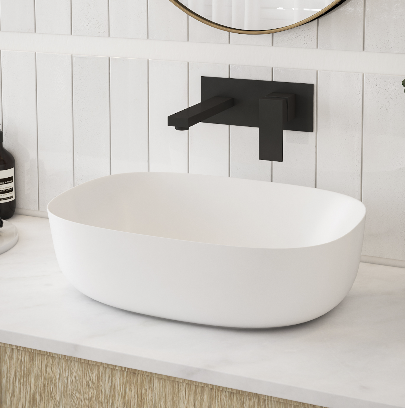 Ovia 460x320x135  Rectangle Counter Top Basin Gloss White