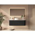 Rome Fluted Groove 1200mm Wall-Hung Cabinet - Matt Black