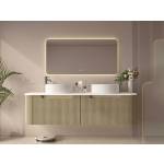 Rome Fluted Groove 1500mm Wall-Hung Cabinet - Bur Oak