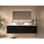 Rome Fluted Groove 1500mm Wall-Hung Cabinet - Matt Black