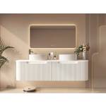 Rome Fluted Groove 1500mm Wall-Hung Cabinet - Matt White