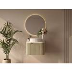 Rome Fluted Groove 600mm Wall-Hung Cabinet - Bur Oak