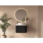 Rome Fluted Groove 600mm Wall-Hung Cabinet - Matt Black