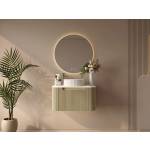 Rome Fluted Groove 750mm Wall-Hung Cabinet - Bur Oak