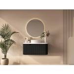 Rome Fluted Groove 750mm Wall-Hung Cabinet - Matt Black