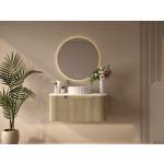 Rome Fluted Groove 900mm Wall-Hung Cabinet - Bur Oak