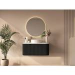 Rome Fluted Groove 900mm Wall-Hung Cabinet - Matt Black