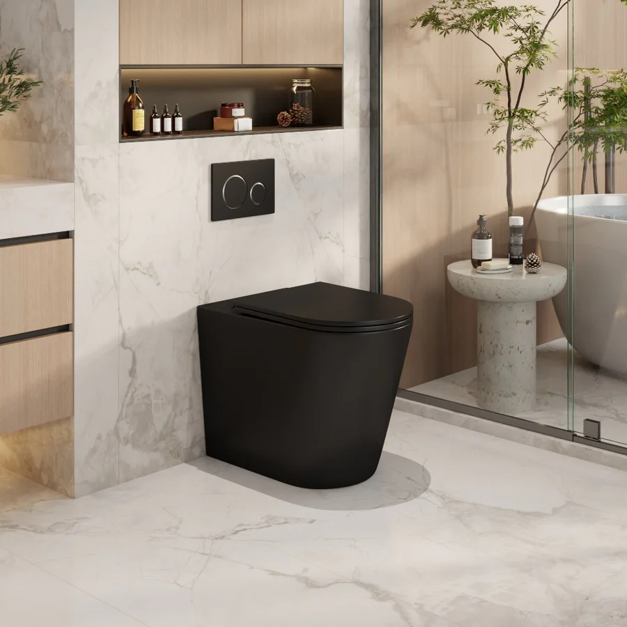 Berlin Quiet Flush Rimless Tornado Floor Pan Matte Black