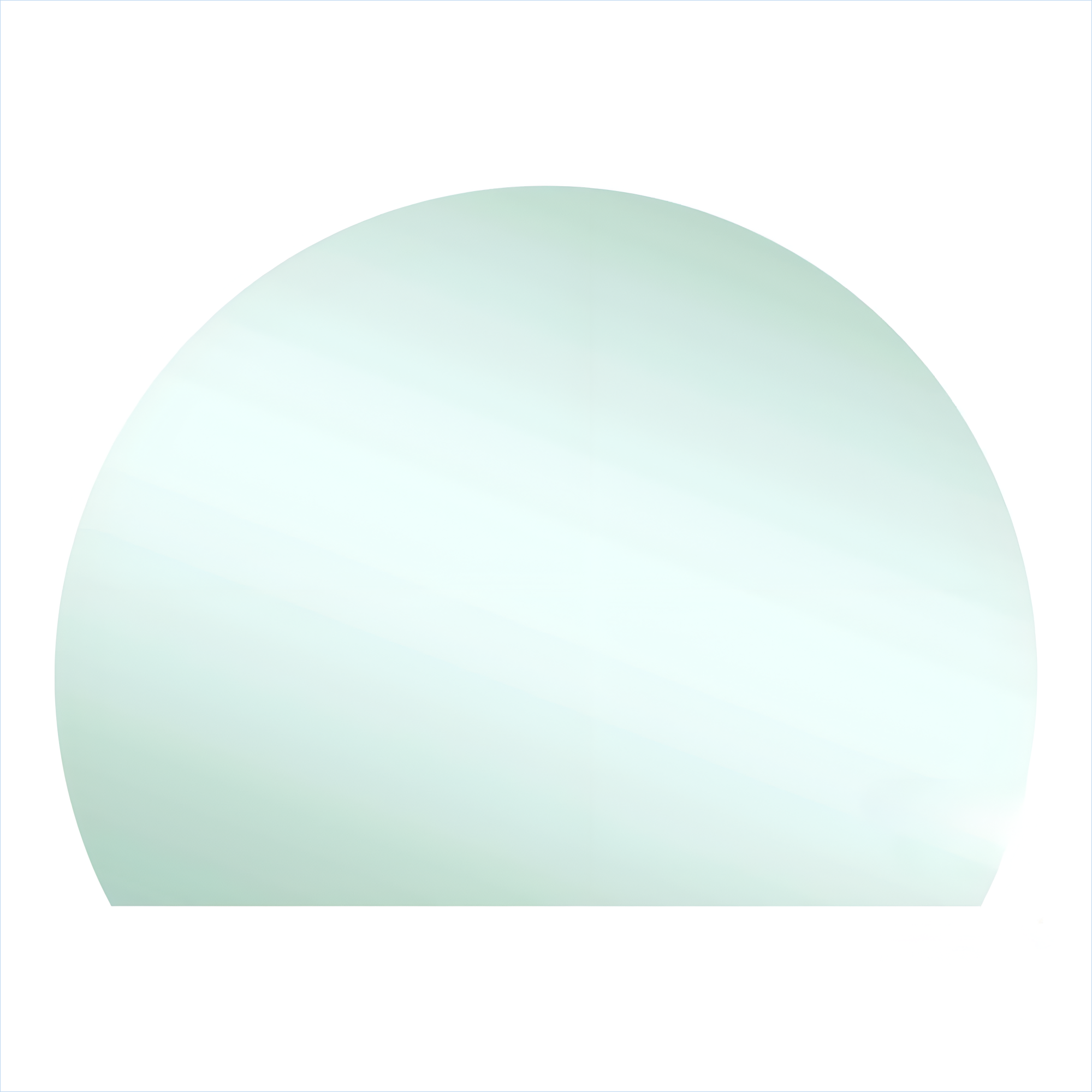 Ovia 900x750x5mm D-Shaped Polished Edge Mirror