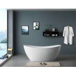 Ikaris 1500mm Double High Back Matte White Freestanding Acrylic No Overflow