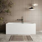 Ovia Deluxe 1500mm Gloss White Free Standing Multi fit Back to Wall Corner Bath No Overflow