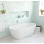 1530x770x555mm Ovia Egg Matte White Bathtub Freestanding Acrylic No Overflow