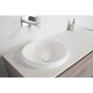 Ovia 360x360x120mm Matte White Semi Inset Round Basin Ceramic No Overflow