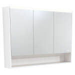 1200 LED Mirror Cabinet with Display Shelf, Gloss White