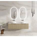 Fluted Rhea 1500mm Wall-Hung Cabinet - Natural Oak