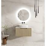 Fluted Rhea 750mm Wall-Hung Cabinet - Natural Oak