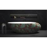 Ovia Ellipse Patina Freestanding Solid Surface Cast Stone Bath