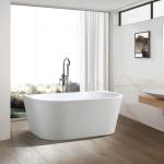 1700x800x580mm Ovia Bathtub Back to Wall Freestanding Acrylic MATT White Bath tub NO OVERFLOW