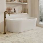 1700mm Ovia Back to Wall Bath Tub Gloss White