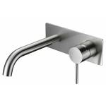 Ikon Hali Wall Basin Mixer Brushed Nickel - Clearance