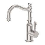 Nero York Basin Mixer Hook Spout With Metal Lever Brushed Nickel
