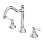 Nero York Basin Set With White Porcelain Lever Brushed Nickel