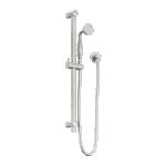 Nero York Shower Rail With Metal Hand Shower Brushed Nickel
