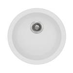 White Granite Quartz Stone Kitchen/Laundry Sink Round Single Bowl Top/Under Mount 460mm