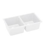 838x476x241mm White Kitchen Sink Granite Stone Under Mount Double Bowls