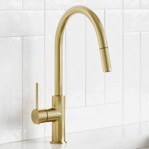 Modern National Star Mini Pull Out Kitchen Mixer PVD Brushed Bronze