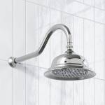 Modern National Bordeaux Shower Arm and Rose Chrome