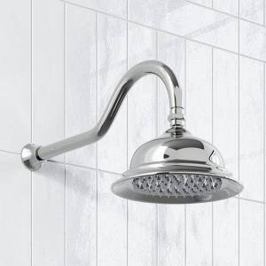 Modern National Bordeaux Shower Arm and Rose Chrome
