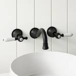 Modern National Bordeaux Wall Bath Set Matte Black