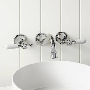 Modern National Bordeaux Wall Bath Set Chrome