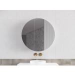 800x800x140mm Round Pencil Edge Mirror Wall Hung Shaving Cabinet Matt White - Clearance