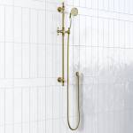 Modern National Bordeaux Traditional Brushed Bronze Gold Hand Shower on Rail Set