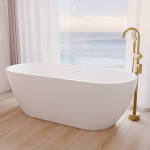 1690mm Ovia Egg Freestanding Bathtub Acrylic Matte White