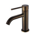 Star Mini Basin Mixer Curved Spout Antique Brass