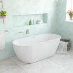 1400mm Ovia Egg Freestanding Bathtub Acrylic Gloss White